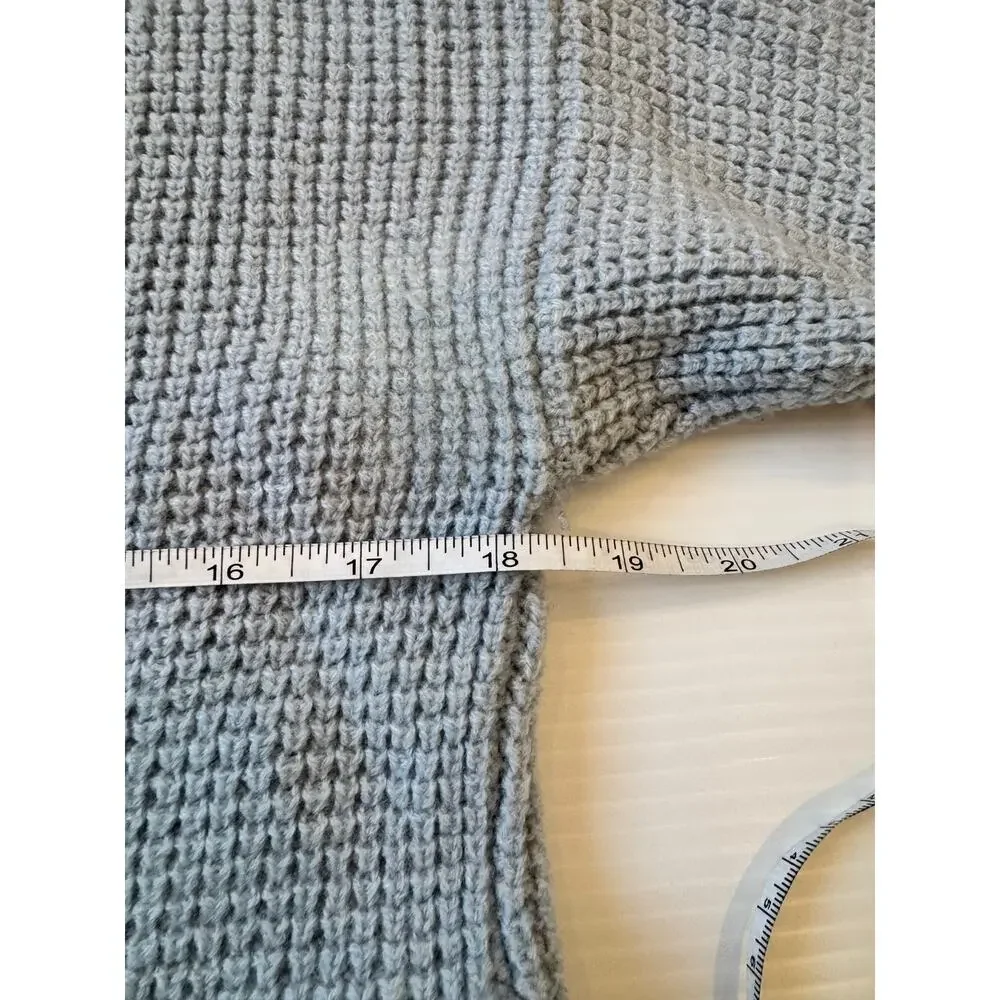 Aritzia Wilfred Free Wolter Merino Wool Waffle Knit Sweater Light Blue S Cozy - Picture 14 of 14